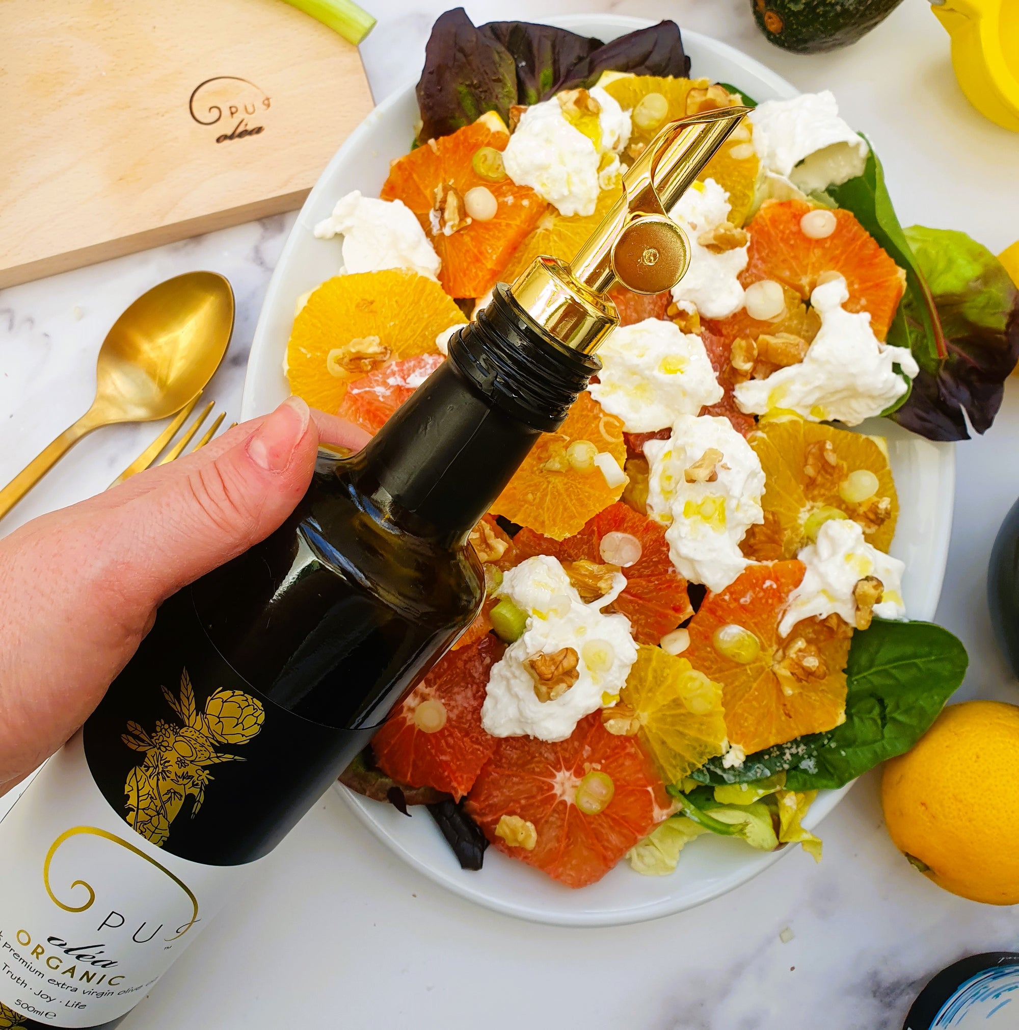 citrus salad with Opus Olea olive oil