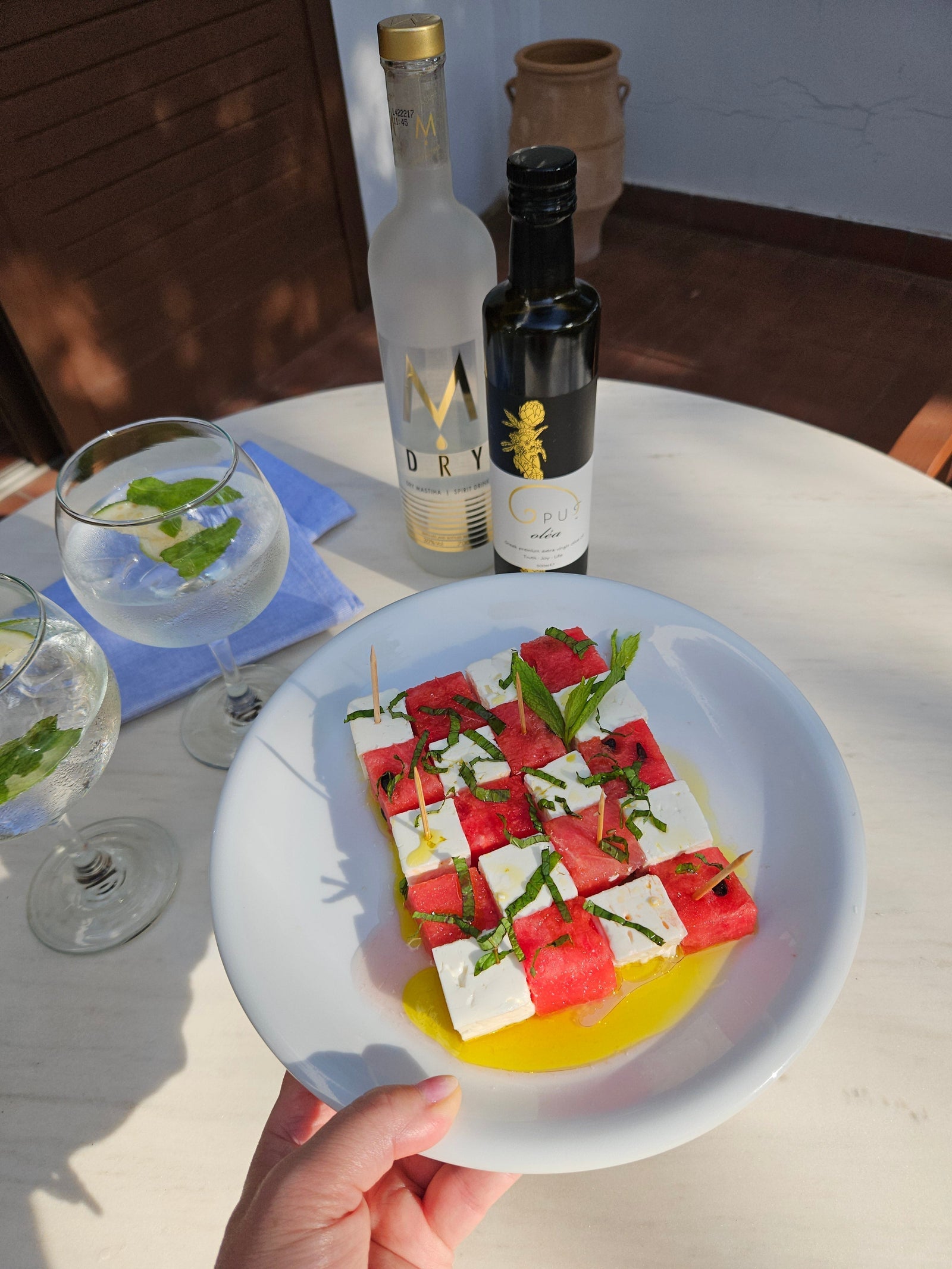 watermelon feta mint appetiser salad