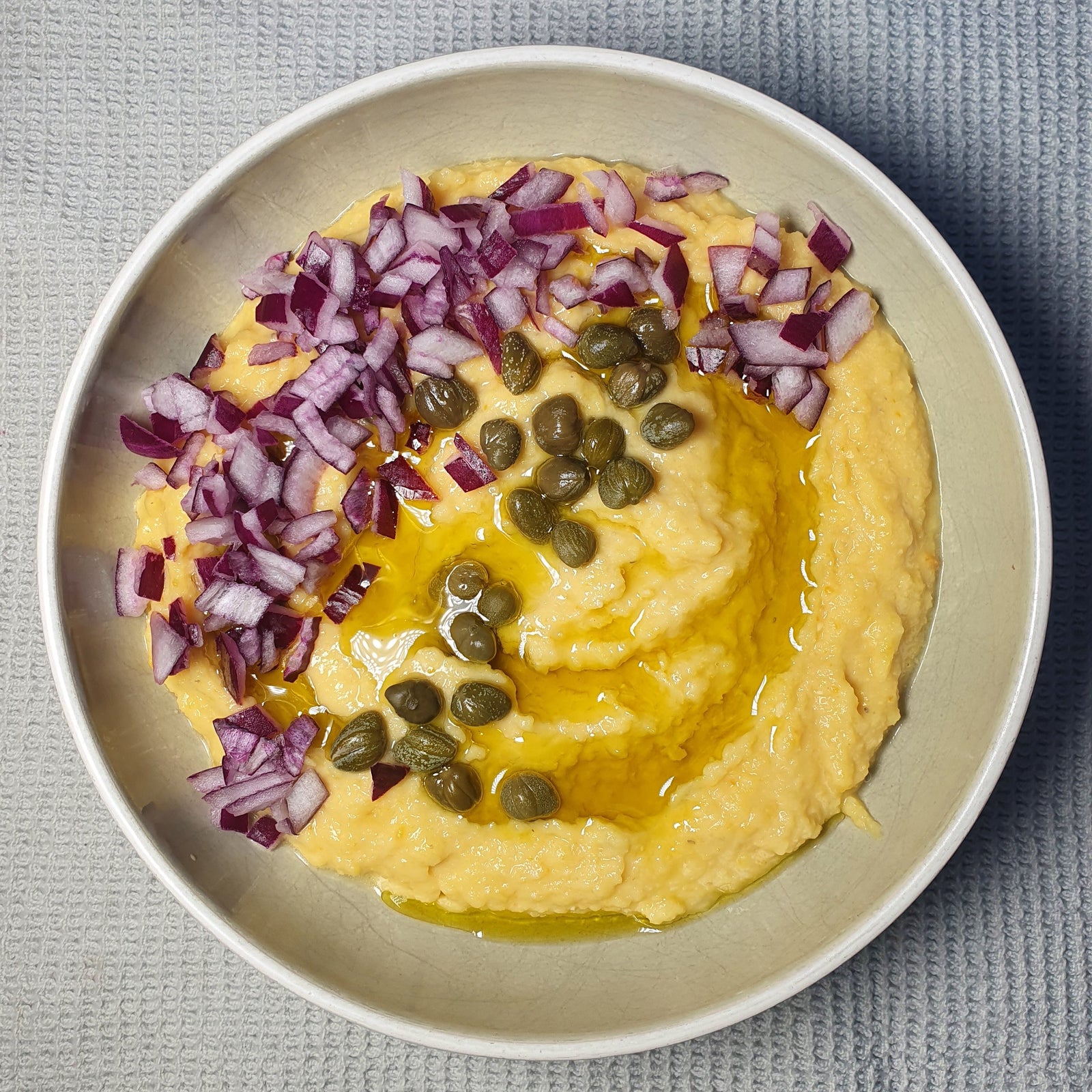 Santorini fava dip with extra virgin olive oil