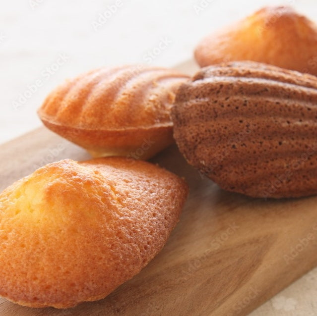 Madelaines made with Opus Olea extra virgin olive oil